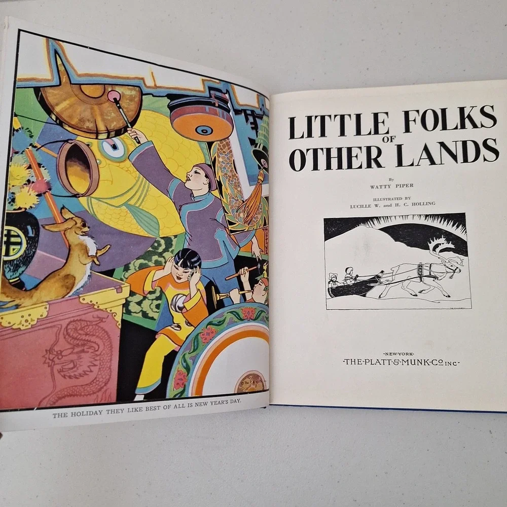 Vintage 1920s Children's Book, Little Folks Other Lands, Deluxe Edition
